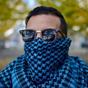 100% Cotton AQUA BLUE Shemagh Premium Arabic Scarf